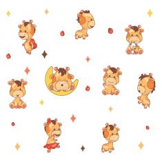 Imagem de Adesivo de Parede para Quarto de Bebê Girafa Baby