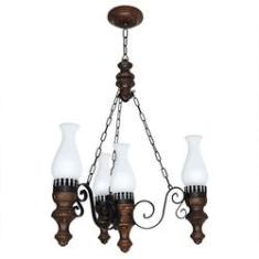 Imagem de Lustre Muller Rustico 4 Lâmpadas Envelhecido 804E