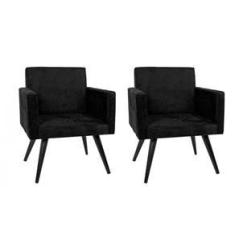 Imagem de Kit 2 Poltronas Decorativa Suede Pés Palito Mobile