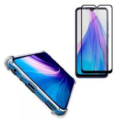 Imagem de Kit Capa Transparente Anti Quedas + Película 3D 9D Compatível Xiaomi Redmi Note 8T
