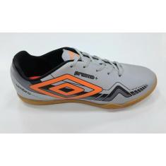 Imagem de Chuteira Futsal Umbro Prisma Masculina - Cinza E Laranja