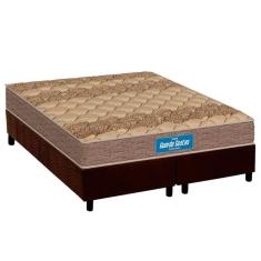 Imagem de Cama Box King: Colchão Espuma D33 Probel Firmepedic Guarda Costas PróIntense Brown + Base CRC Suede Brown (193x203)