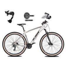Imagem de Bicicleta Aro 29 Ksw Xlt Alívio E Altus 27v Freio Hidráulico Garfo Trava Pneu Faixa - Branco Tam.15