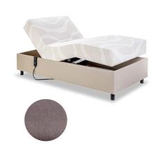 Imagem de Cama Solteiro Centauro Suéde Grafite 97X205x64 Cm Sem Fio - Pilati