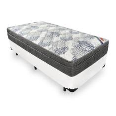 Imagem de Cama Box Branco - Solteiro + Colchão Iso Superpocket Molas Ensacadas -