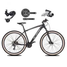 Imagem de Bicicleta Aro 29 Ksw Xlt Deore E Altus 27v Freio Hidráulico Garfo Trava Pneu Faixa Bege - Preto-prata Tam.19