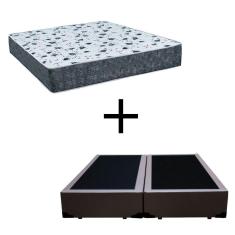 Imagem de Cama Box Casal 138 Bipartido Tecido Marrom Com Colchão Alegro D28 Cinza 57x138x188
