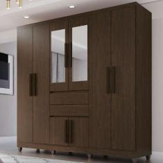 Imagem de Guarda-roupa 8 Portas Com Espelho Master Top Imop Móveis Cacau