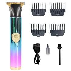 Imagem de cabelo para homens, kit cuidados masculinos com 8 peças, cortador cabelo T9 sem fio cabelo para bigodes, pelos do nariz, barba em relevo recarregável