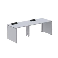 Imagem de Mesa de Plataforma Simples para 2 Pessoas Corporativa 130x792/2p Pscpp130/792/2p Cinza