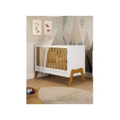 Imagem de Berço Guti 5X1 Moveis Peroba Retro Americano MDF, Branco Amêndoa