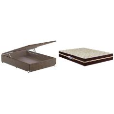 Imagem de Cama Box de Casal Hellen Millenium Espuma D33 com Box Baú Probel Universal 59x138x188 cm - Marrom/Bege