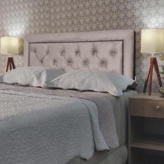 Imagem de Cabeceira Queen 160 Cama Box Classic Diamond 1 Bege Suede Painel rbl