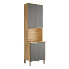 Imagem de Paneleiro Com 4 Portas E Espa o Para Micro-ondas 100% Mdf It