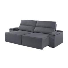 Imagem de Sofá 4 Lugares Retrátil E Reclinável Martins M-180 Veludo Grafite