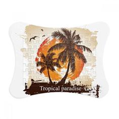 Imagem de Moldura de quebra-cabeça com estampa de coqueiro de praia para decoração de imagem