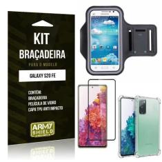 Imagem de Kit Braçadeira Galaxy S20 Fe Braçadeira + Capinha Anti Impacto + Pelíc
