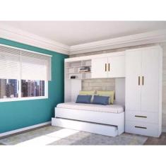 Imagem de Quarto Modulado Juvenil Completo Com Cama de Solteiro e Cama Auxiliar - Phoenix Baby
