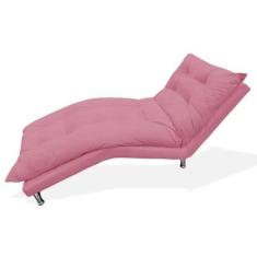 Imagem de Chaise Divã Espreguiçadeira Estofada Salão de Beleza Diva Suede Rosa Barbie - LM DECOR