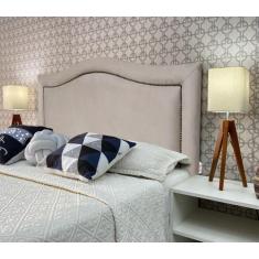 Imagem de Cabeceira Casal 140 Cama Box Provençal Diamond Bege Suede Com Pés Rbl