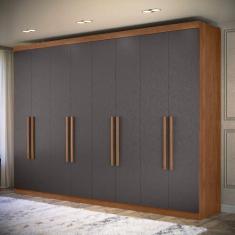 Imagem de Guarda-roupa Casal 8 Portas 4 Gavetas Master New Jatobá/grafite