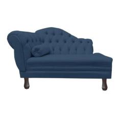 Imagem de Recamier Sofá Direito Larissa 120cm Sala Suede Azul Marinho - INCASA D