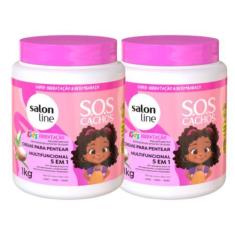 Imagem de Kit C2 Creme Pentear S.O.S Cachos Kids - Salon Line
