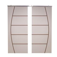 Imagem de Porta Dupla Branco Prime Frisada Kit Alumínio F04 - 210x140