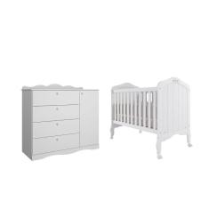 Imagem de Berço e Cômoda Provençal Encanto Permobili MDF