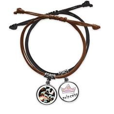 Imagem de DIYthinker Pulseira de couro com estampa de folhas de bordo de peônias Cranes com corrente de mão
