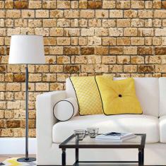 Imagem de Papel De Parede Pedra Tijolos Envelhecido Autocolante Sala