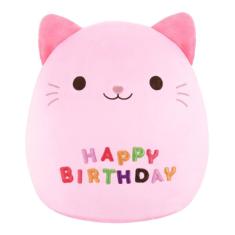 Imagem de Almofada de pelúcia, brinquedo de aniversário para gatos, 25 cm, rosa personalizado para crianças