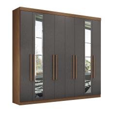 Imagem de Guarda Roupas 8 Portas E 4 Gavetas Com Espelho Master New Santos Andirá Jatoba-grafitte