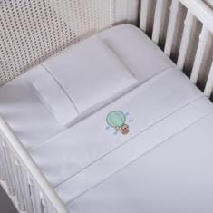Imagem de Jogo De Lençol Berço 3 Peças 400 Fios Micro Percal Bordado - Sifa Avia