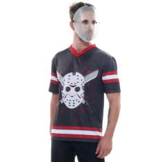 Imagem de Fantasia Halloween Jason Masculino Adulto Camisa C/ Máscara