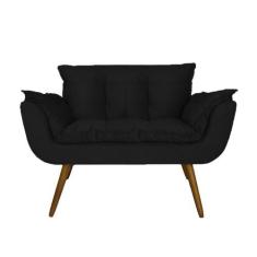 Imagem de Namoradeira Poltrona Sofá 2 Lugares Sala De Estar Opala Suede Preto -