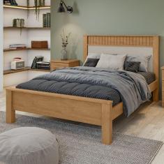 Imagem de Cama Casal Athenas Móveis Lopas Amêndoa Clean/Off White/Amêndoa Clean