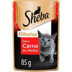 Imagem de Ração Úmida Sheba Sachê Cortes Selecionados Sabor Carne ao Molho para Gatos Filhotes - 85 g