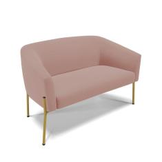 Imagem de Sofá Namoradeira 2 Lugares Pé De Ferro Dourado Stella Veludo D03 - D'rossi Cor Rose