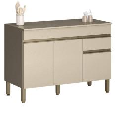 Imagem de Balcão Gabinete Para Pia Com Tampo 120cm Lina K02 Vanilla - Mpozenato