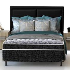 Imagem de Cama Box de Casal Probel Guarda Costas Espuma D23 52x138x188cm - Branco/Preto