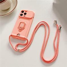 Imagem de Caso de anel de cartão de cordão de lente deslizante para Samsung S23 S22 Ultra Plus A52 A72 A22 A32 A12 A51 A13 A23 A53 A73 A71 Capa, rosa, para A33 5G