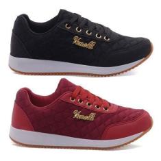 Imagem de Tênis Feminino Academia Leve Bonito Confortável  2 Pares - Vanelli, 37