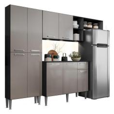 Imagem de Armário De Cozinha Compacta Com 3 Leds Balcão Com Tampo Pequim Multimó