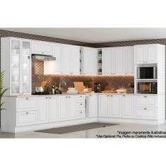 Imagem de Cozinha Completa Americana 19 Peças (6Aéreos+6Balcões+2Paneleiros+5Complementos) C5P56 Branco - Henn