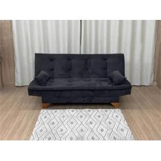Imagem de Sofá Cama Casal 3 Lugares Preto - Stilo Agata