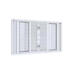 Imagem de Janela Veneziana de Correr Central Flex 6 Folhas Grade Quadrada Lucasa
