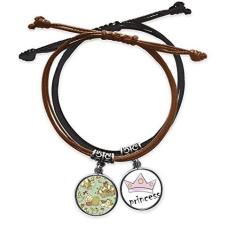 Imagem de DIYthinker Pulseira de couro de princesa com corrente de mão e corrente colorida para festivais de religião da Páscoa