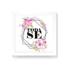 Imagem de Arte Maníacos Quadro Decorativo Foda-se Floral - 50x50cm (Moldura em laca )