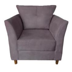 Imagem de Poltrona Estofada c/ almofada Isis Recepção Consultório Suede Rosê - Dl Decor